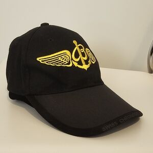 BREITLING | Baseball Cap. Black With Gold Embroidery Logo. OS Unisex.